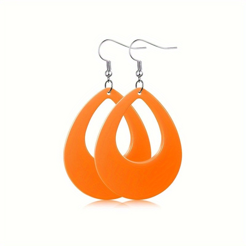6 Pairs of Neon-themed Party Pendant Earrings, Teardrop-shaped Earrings