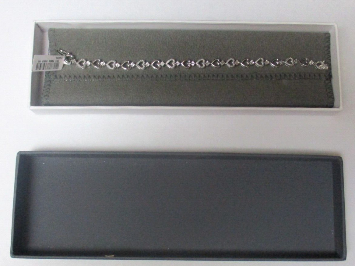 India, Bracelet – Sterling Silver with Diamonds- 7 1/2 inches, 8.3 grams