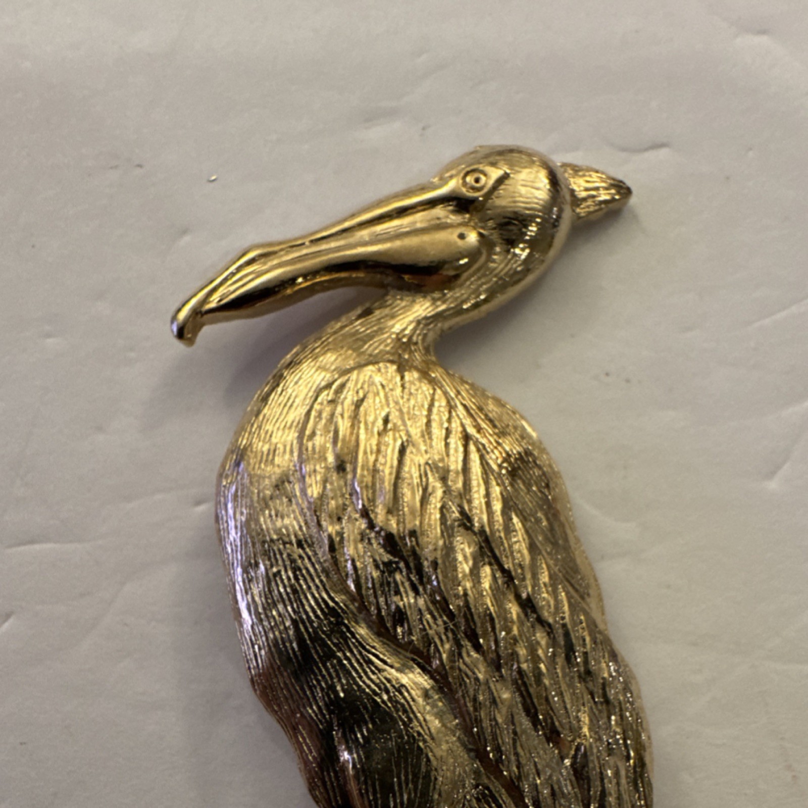 Vintage Gold Tone Pelican Brooch Pin Lot of 2 Louisiana State Bird Lapel Pins