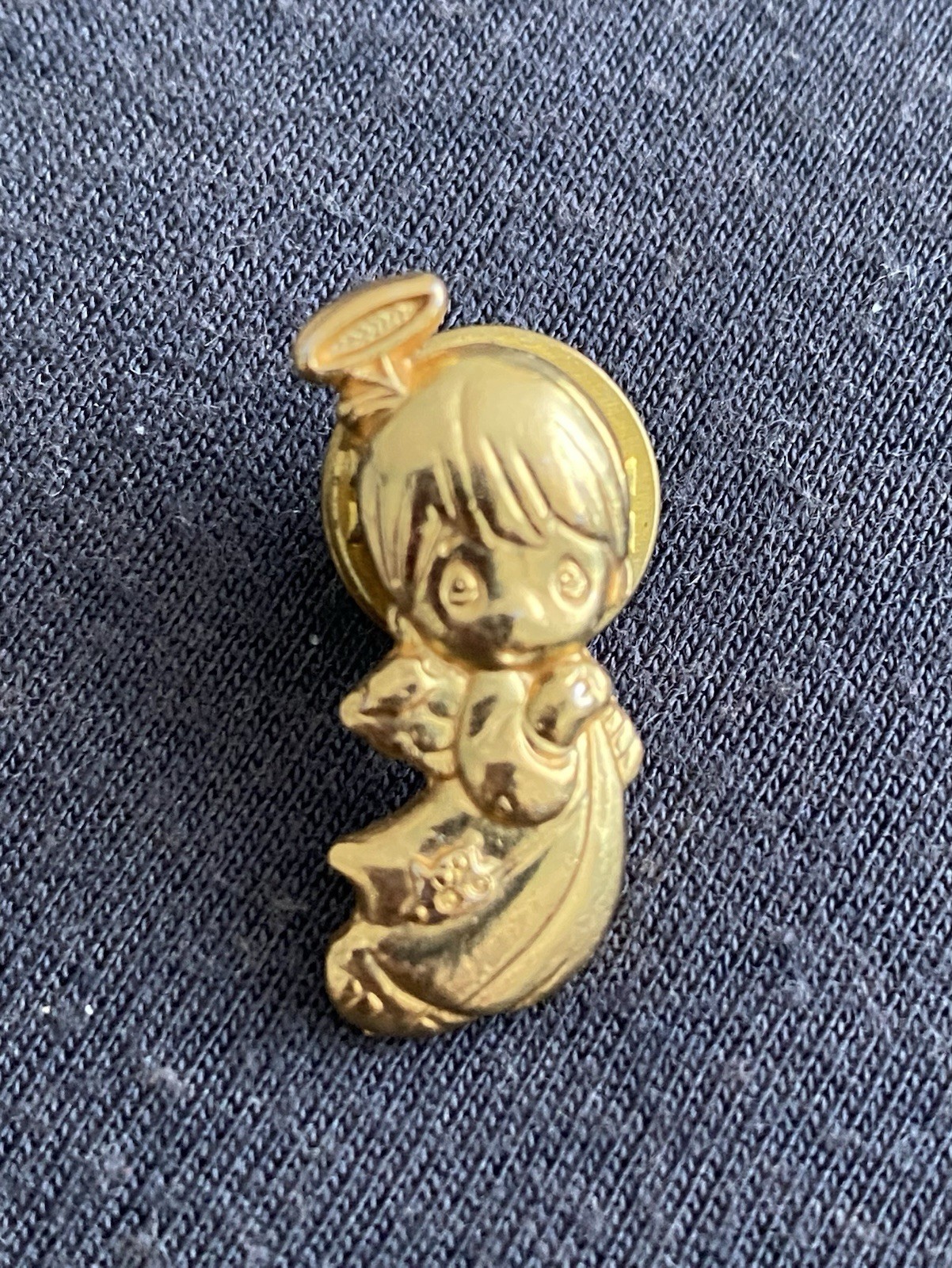 Vintage Precious Moments Gold Tone Mini Angel Small Pin Signed