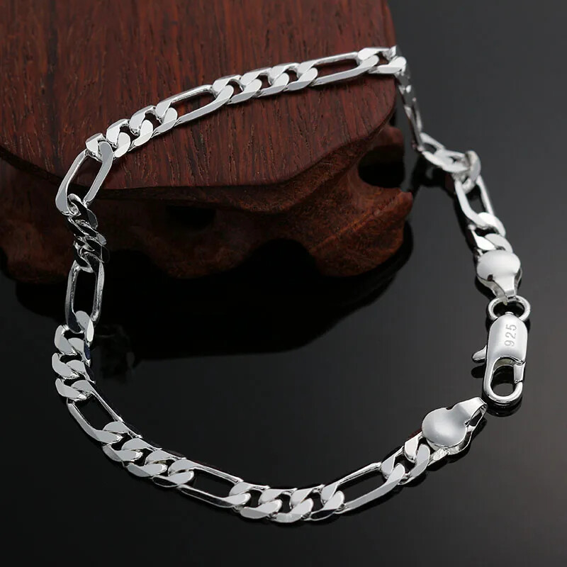 CHSHINE Charm 925 Sterling Silver Bracelet Simple Fine 4MM Chain Fashion Jewelry