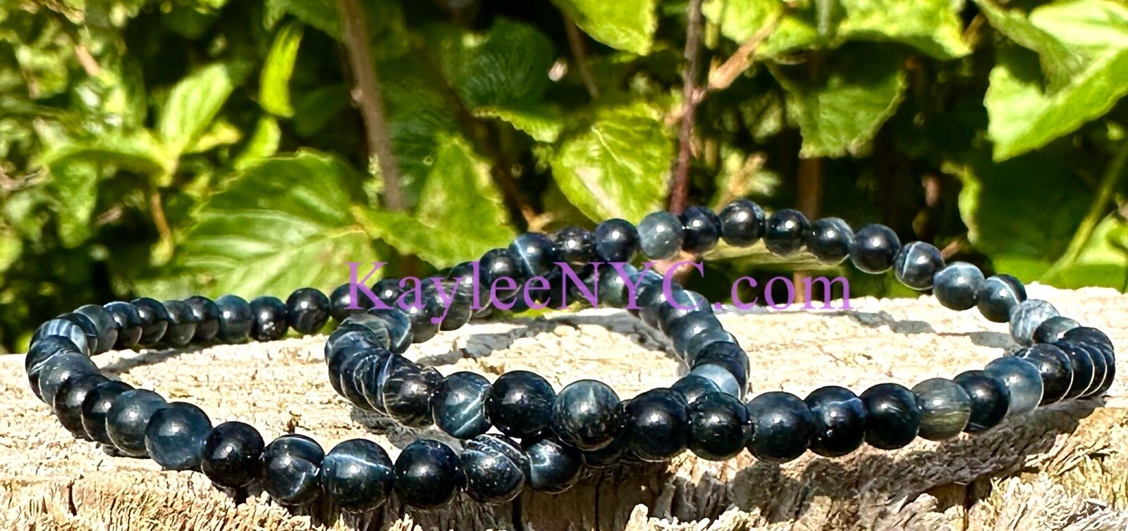 Wholesale 6 Pcs Natural Blue Tiger Eye 4mm 7.5” Crystal Stretch Bracelet