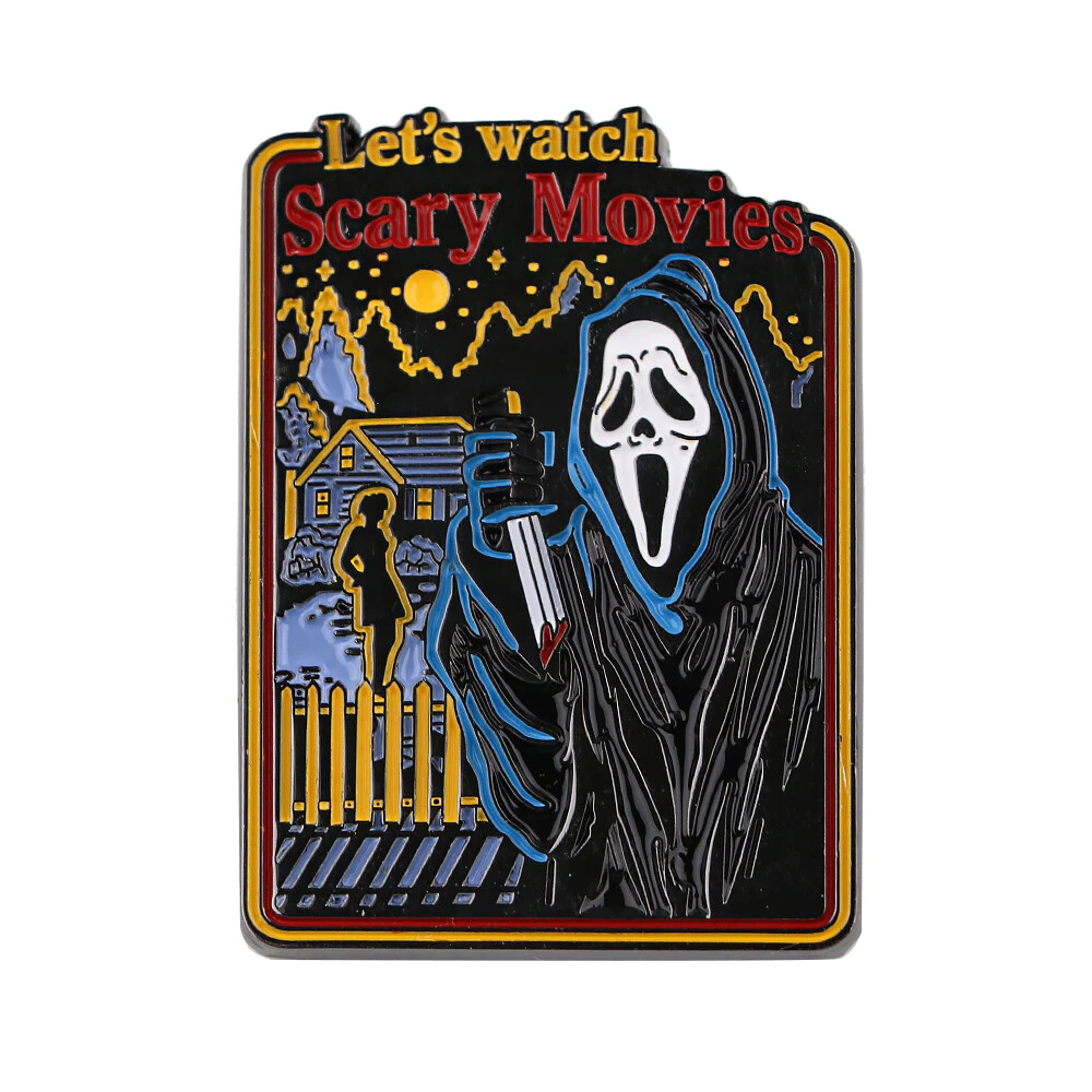 Scream Horror Movie Ghost Let’s Watch Scary Movies Scene Enamel Metal Pin
