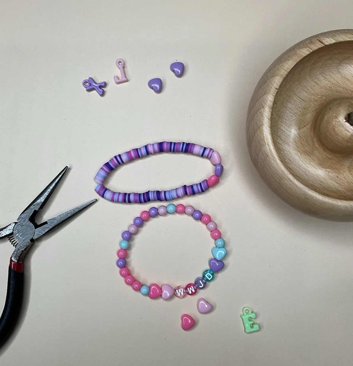 What Would Jesus Do Clay Beaded Multicolor Heart Bracelet
