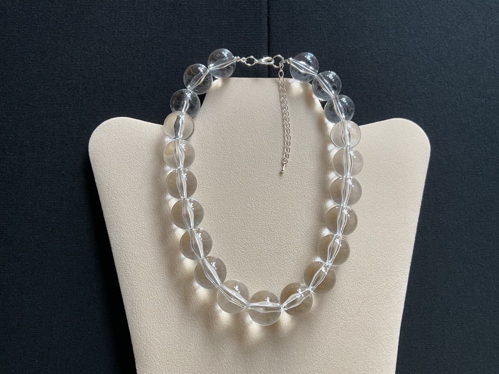 Chunky Clear ‘bubble’ Beads Adjustable Necklace