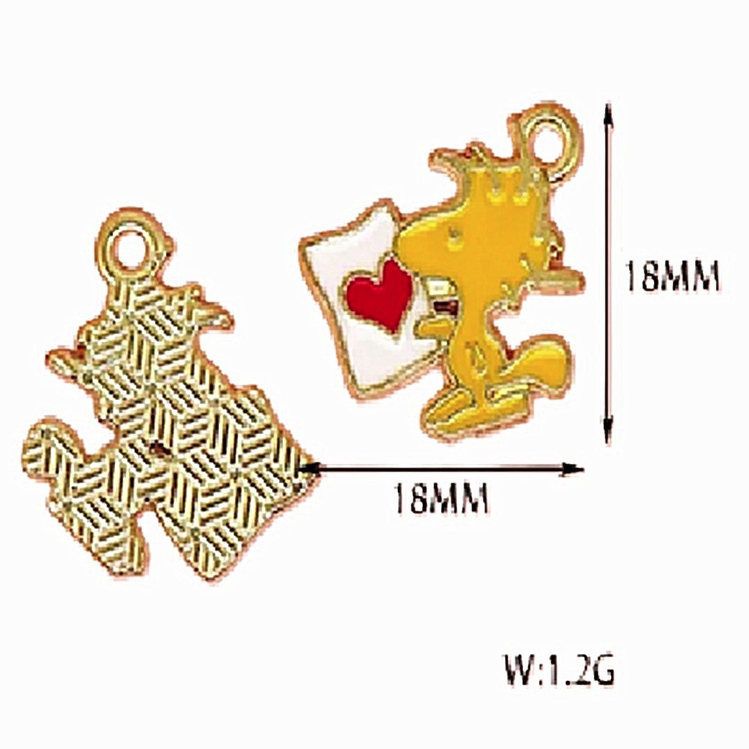 Funky Retro Peanuts WOODSTOCK Love Letter PENDANT NECKLACE Bird Novelty Jewelry