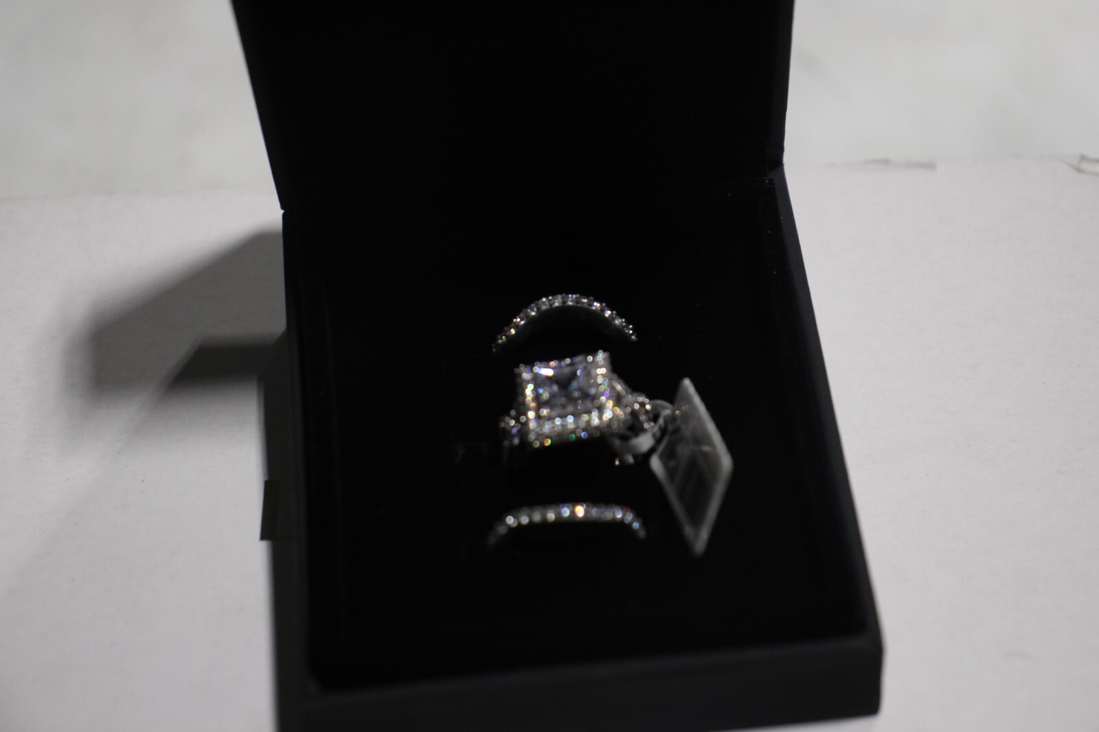 Lajerrio 3 Piece Sterling Silver Bridal Set Size 4.5 White Sapphire