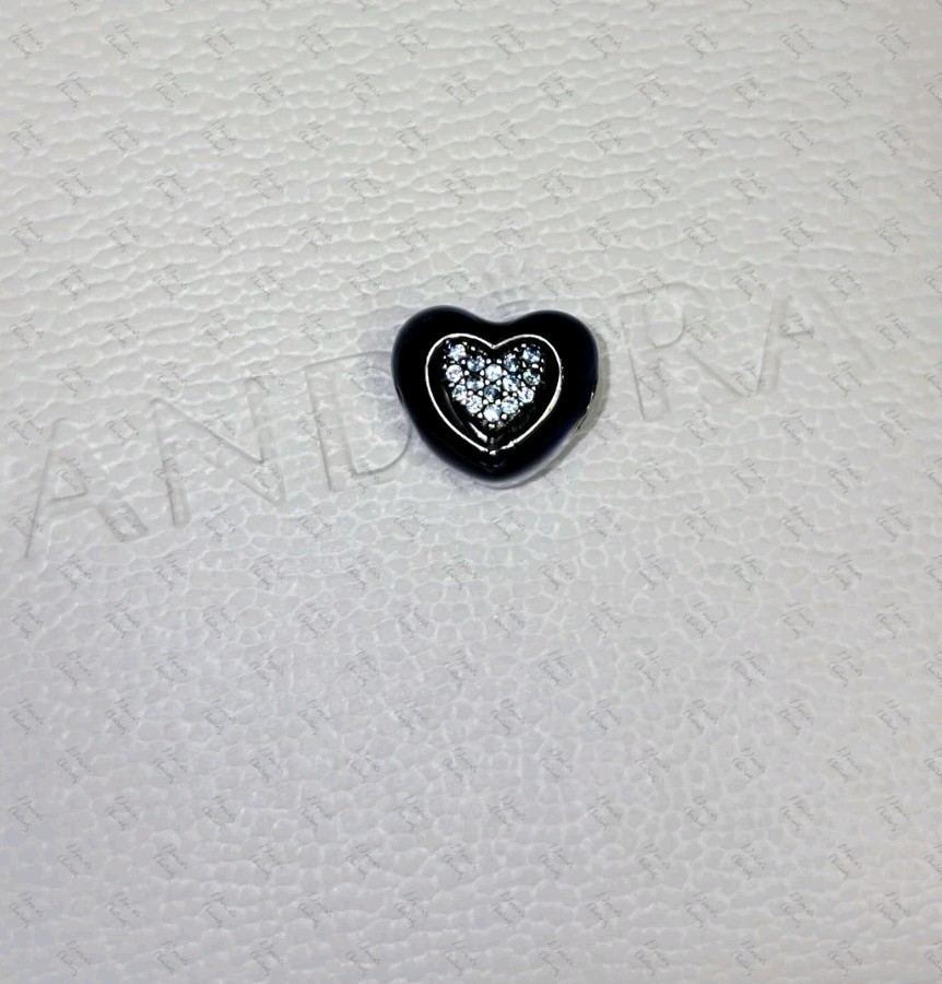 Authentic Pandora Sterling Silver Blue Spinnable Heart Charm E44 w/ Box