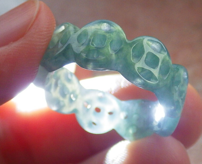 Certified Icy Green Natural A Jadeite Jade Coin Circle Ring NO.8 戒指 111389 TS