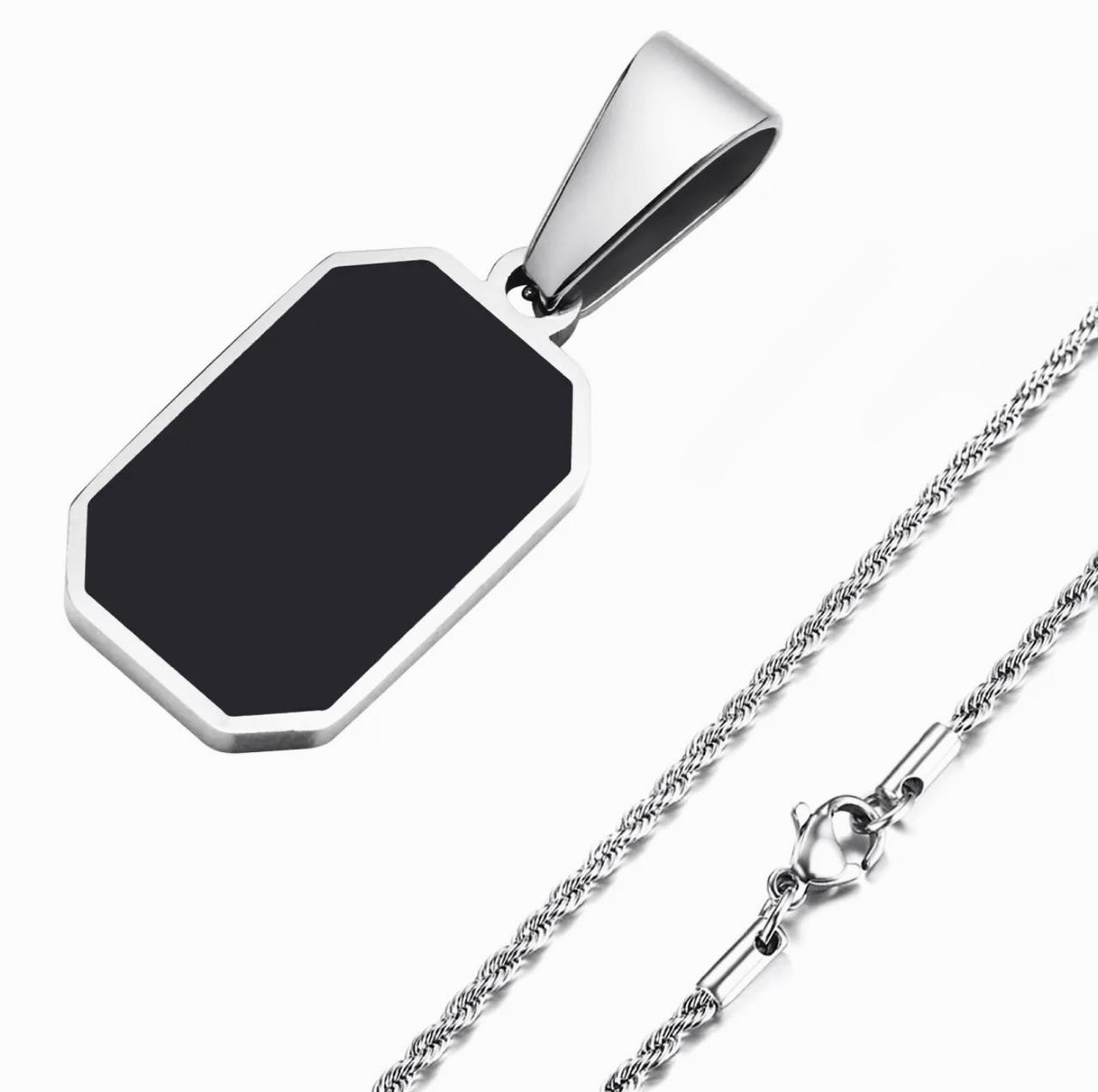 10Pcs Stainless Steel Square Rectangle Pendant Necklace Box Chain Unisex Jewelry