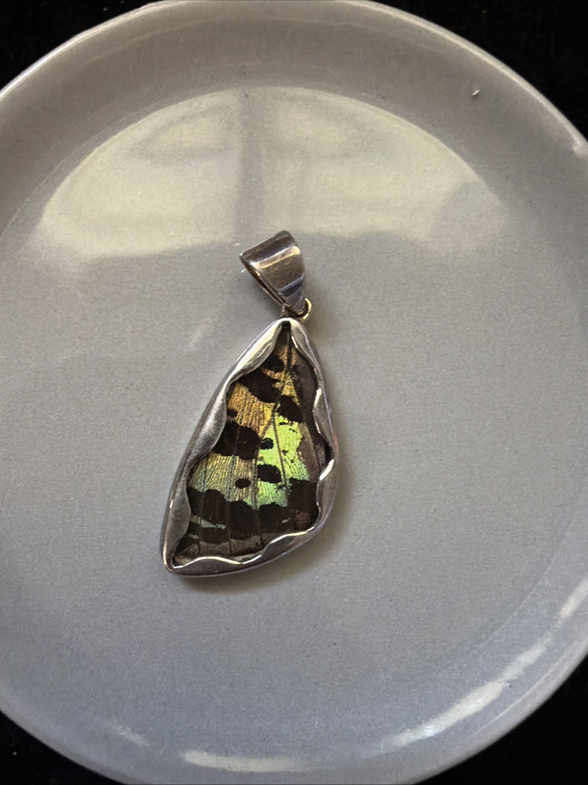 BUTTERFLY WING DOUBLE SIDED IN BEAUTIFUL 925 STERLING SILVER PENDANT