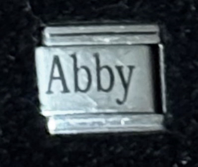 Abby Name Laser Italian Charm Link 9MM K2017