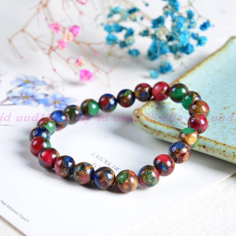 Natural 6/8/10/12mm Nepal Stone Round Gemstone Beads Bracelet 7.5″AAA