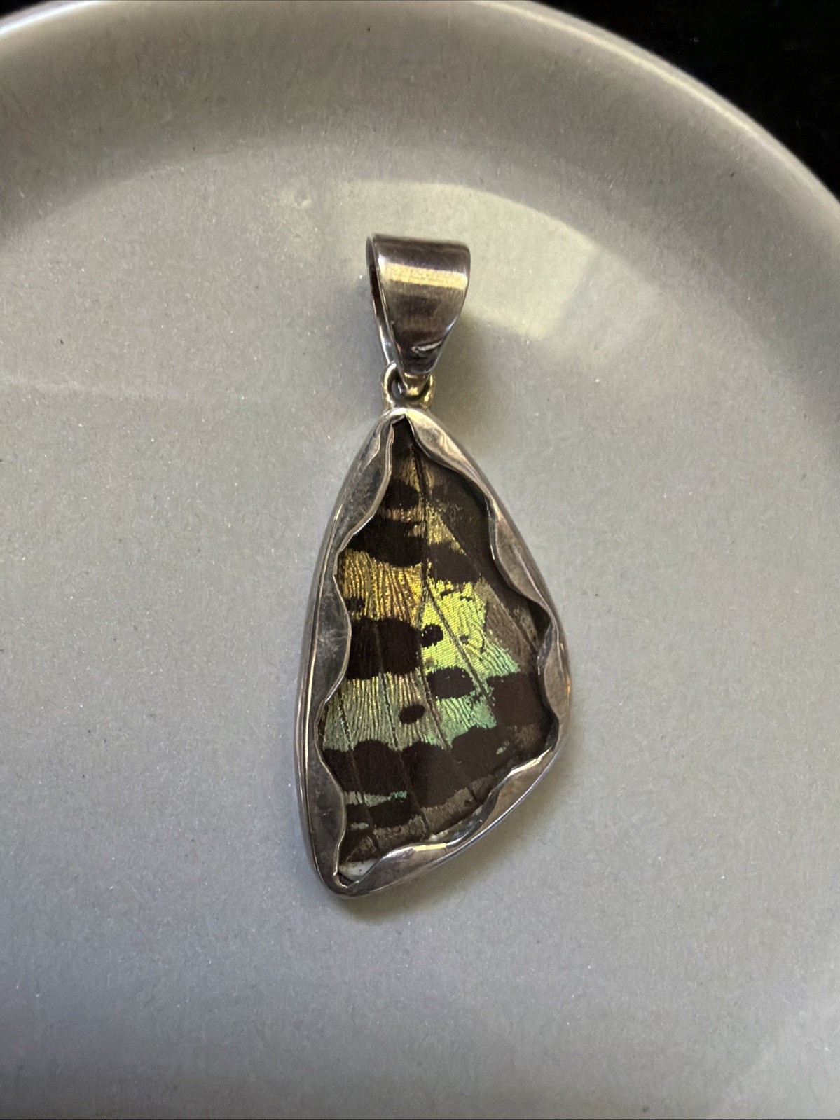 BUTTERFLY WING DOUBLE SIDED IN BEAUTIFUL 925 STERLING SILVER PENDANT