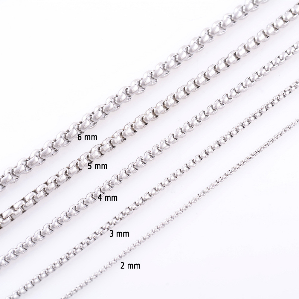 316L Stainless Steel 60 cm (23.6 Inch) 2 mm Rounded Box Neck Chain Necklace