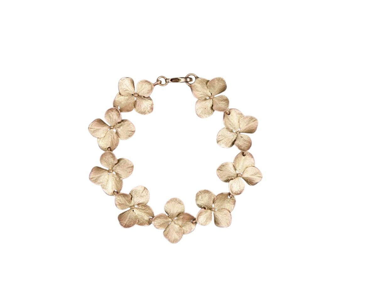 Michael Michaud Hydrangea Bracelet Handcast Botanical Jewelry Nature Gift