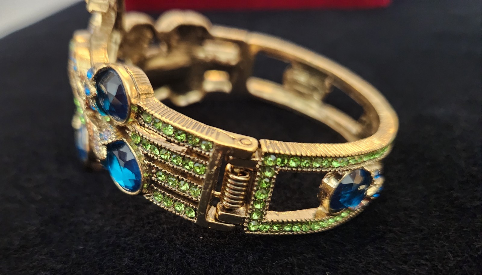 Heidi Daus Inspired Hinged Peacock Bangle Bracelet