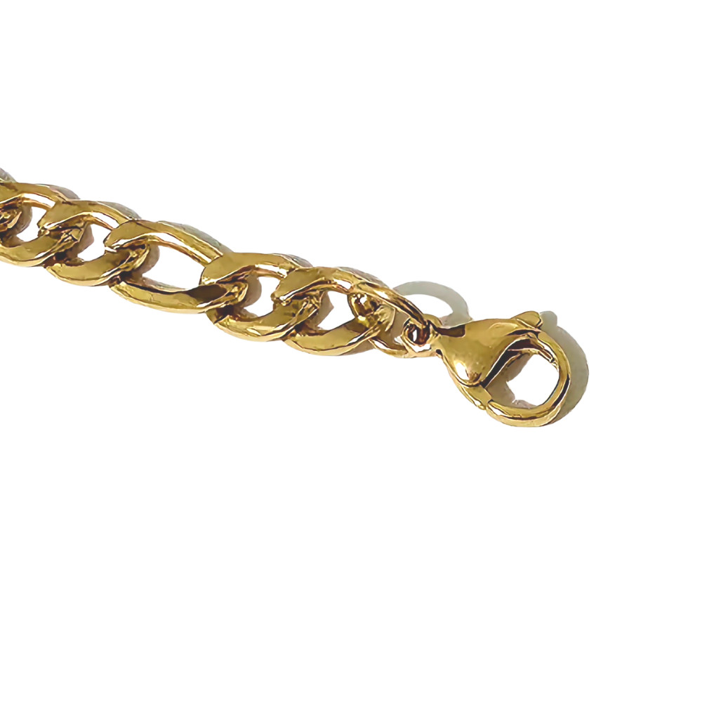 Gold Plated Stainless Steel Figaro Chain 16″- 30″ Men Women Necklace 3-12mm