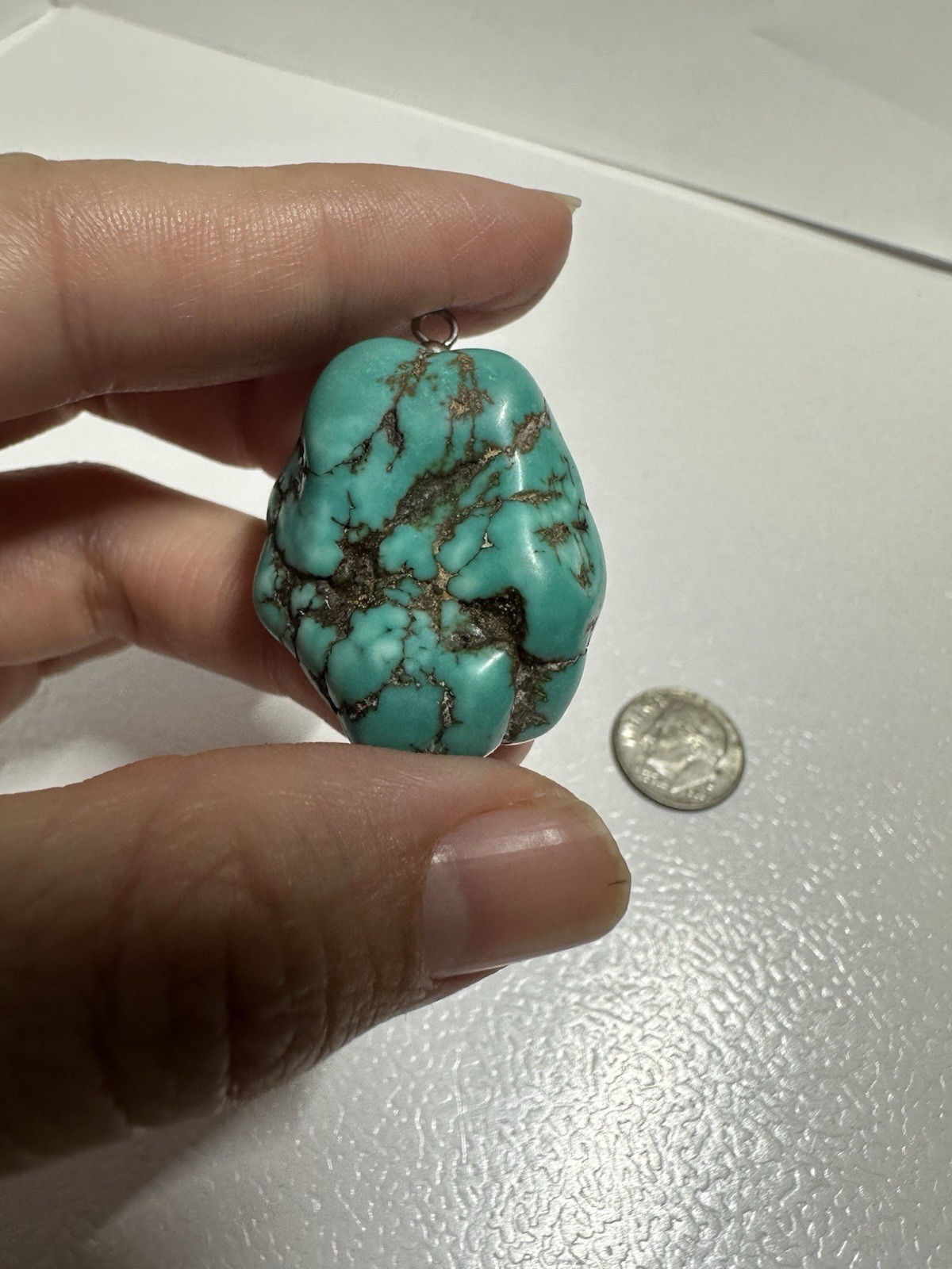 Turquoise Stone Chunk Pendant