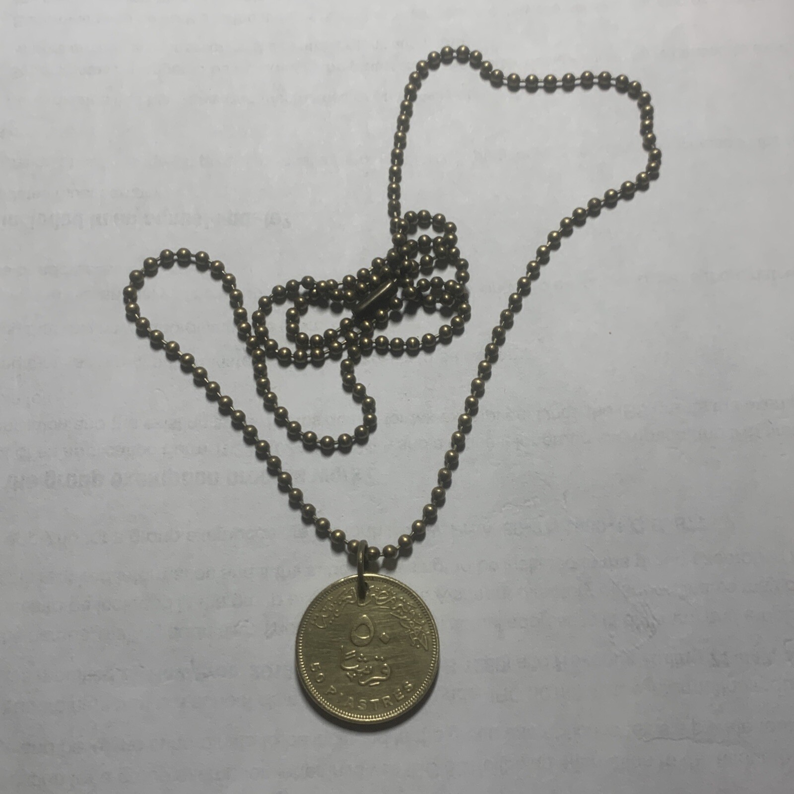 Real Circulated Polished Egypt 50 Piastre With Queen Cleopatra Coin Pendant. 🎁