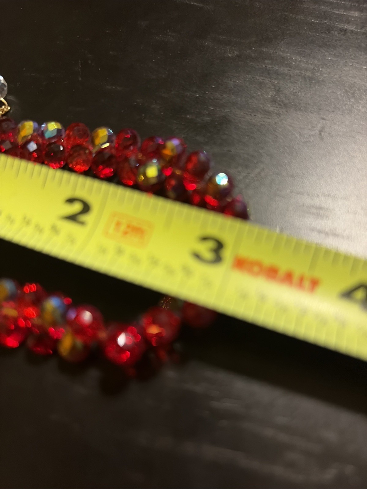Aurora Borealis Blingy Red Beaded Bracelet Women Shiny Stone Adjustable Jewelry
