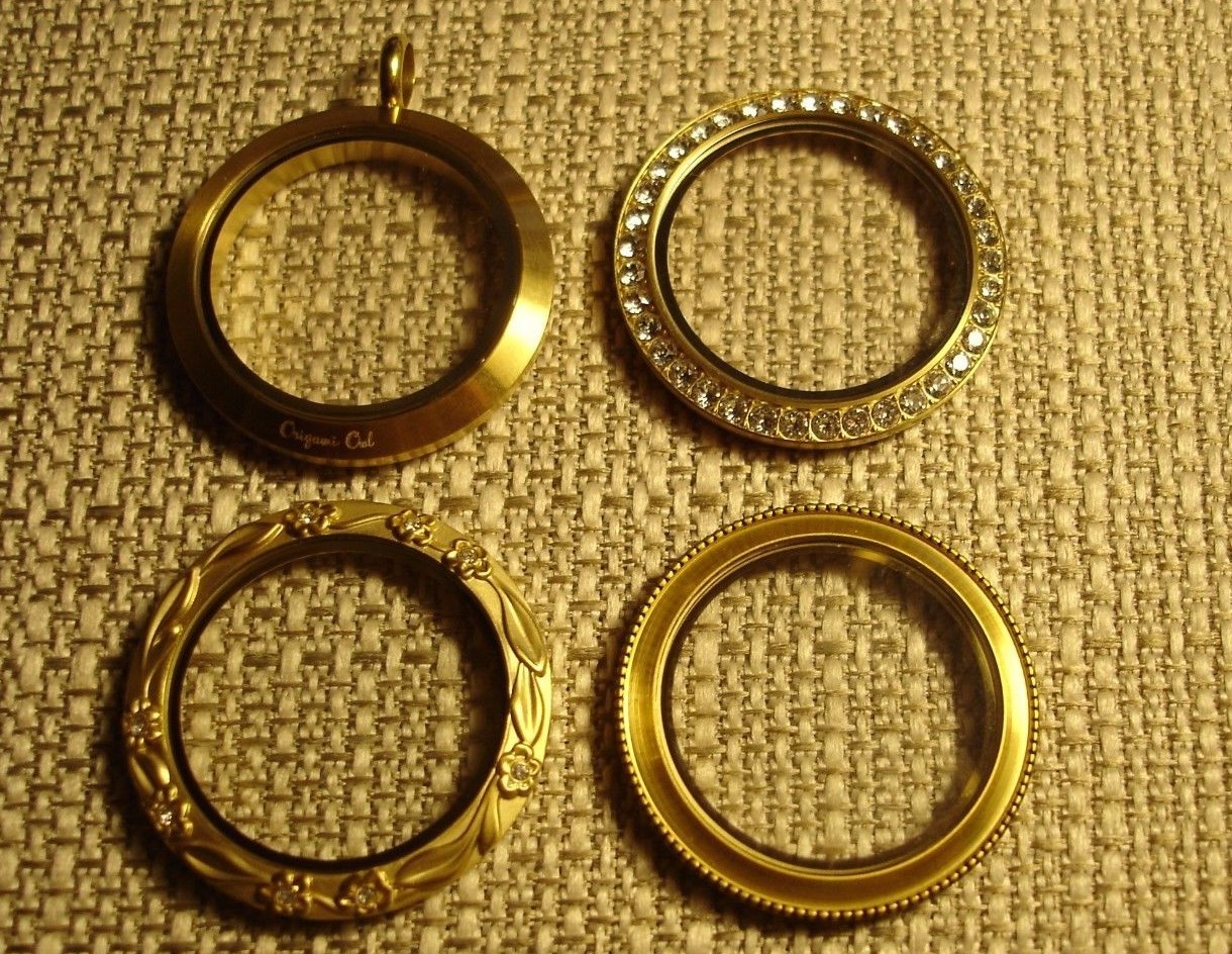Origami Owl Large Gold Twist Locket Bases or Faces~New