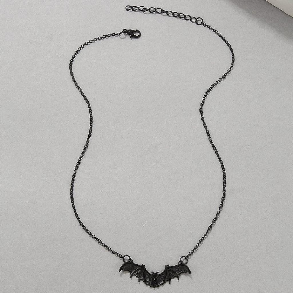 BAT NECKLACE 16″ Chain Flying Wings Spread Charm Pendant Vampire Halloween NEW