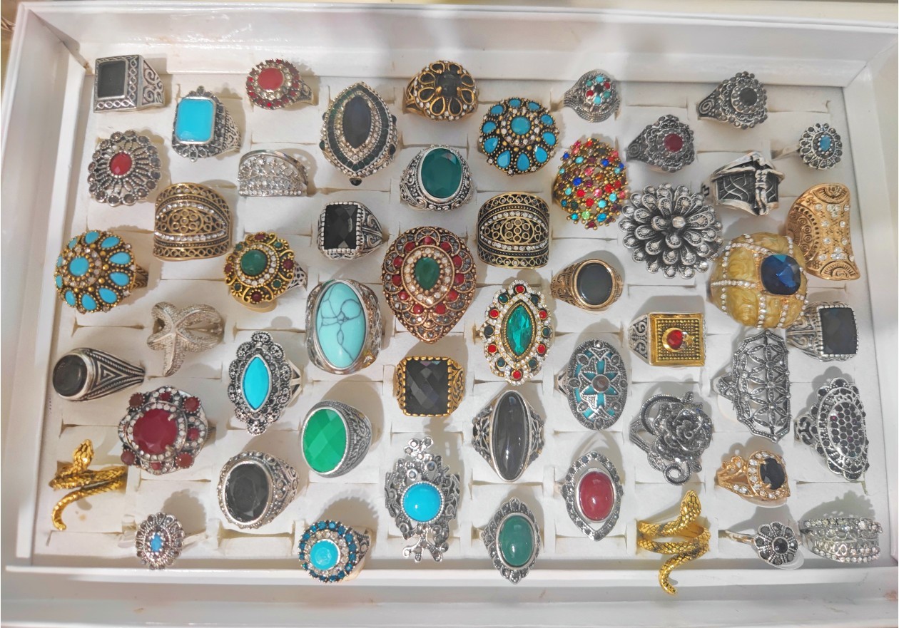 Vintage Metal Statement Rings 20pcs Wholesale Mixed Style Unisex Jewelry Bulk