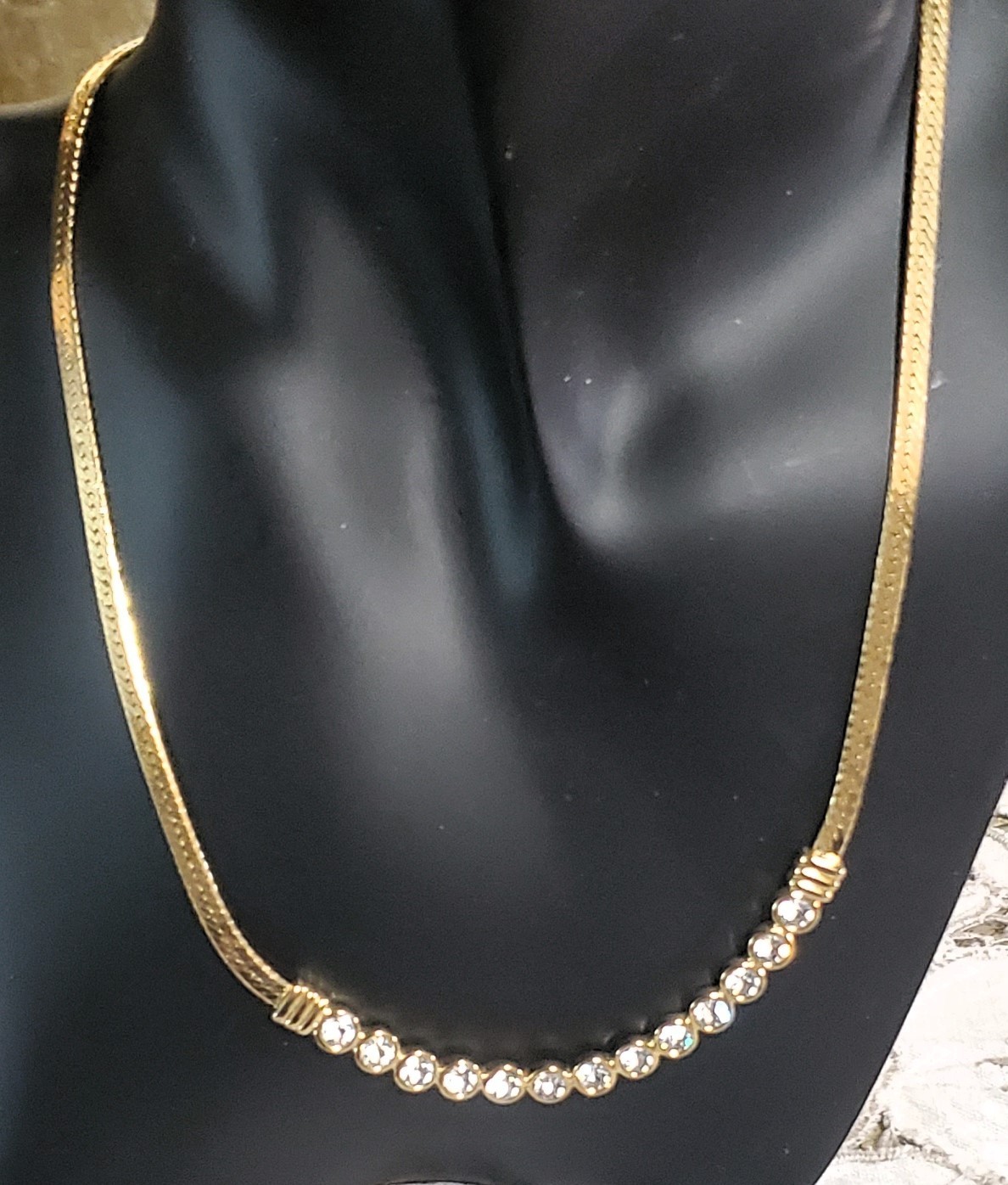 Vintage 1990s Fashion Jewelry crystal gold plated 3 piece Set from Italy