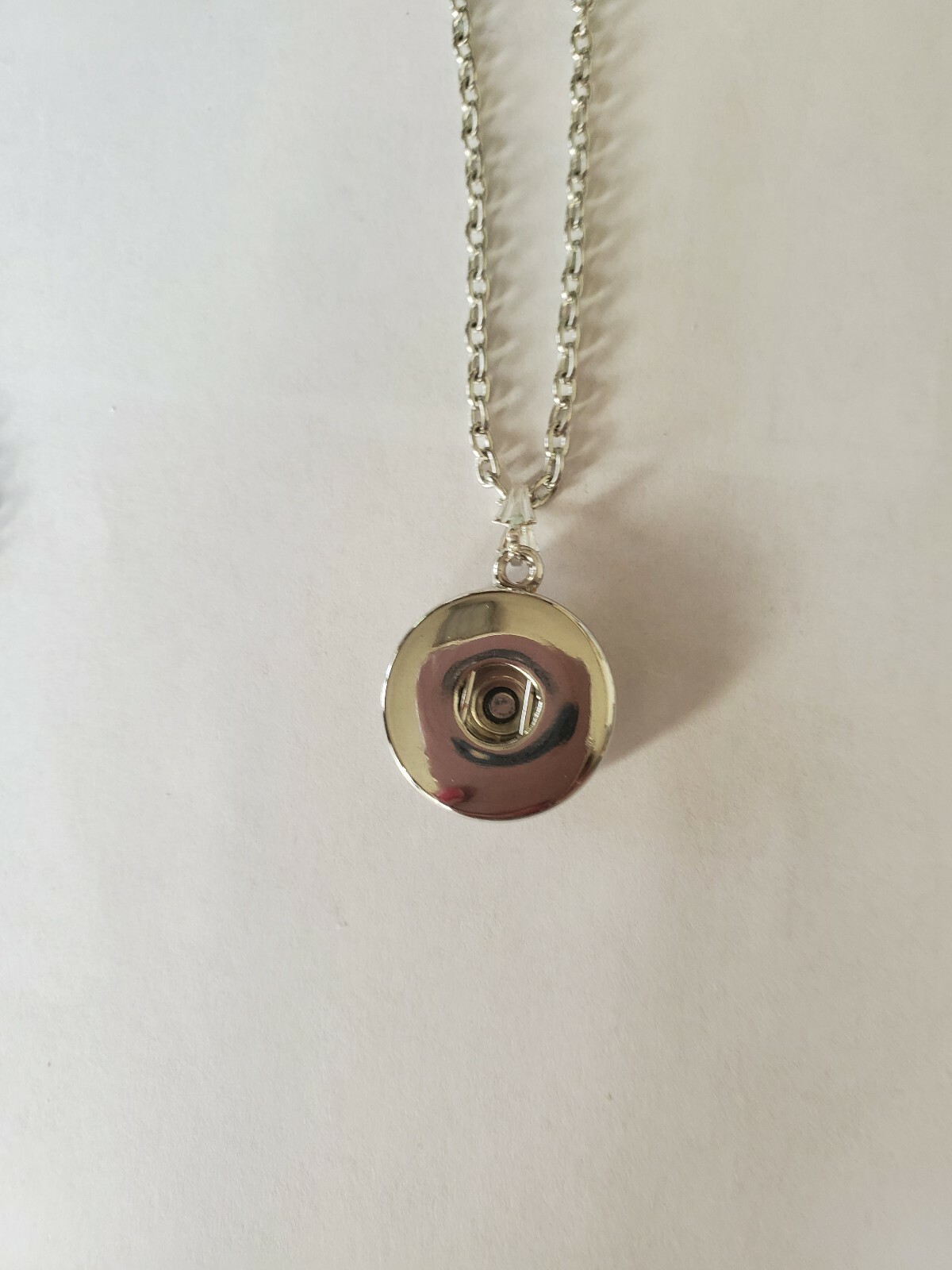 Silver 18mm Snap Charm Pendant Necklace fits Ginger Snap