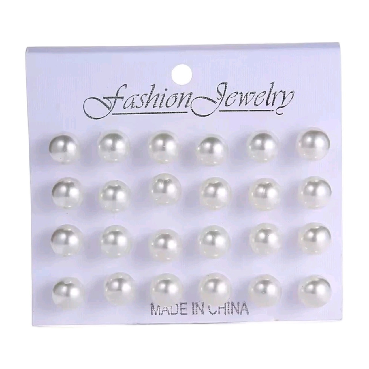 12 Pair Set Simulated Pearl Stud Earrings For Women 55-1