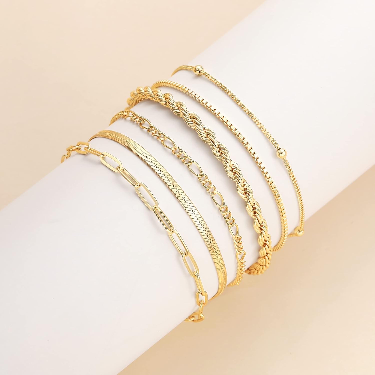 Gold Bracelets for Women Waterproof, 14K Gold Plated Jewelry Sets Trendy
