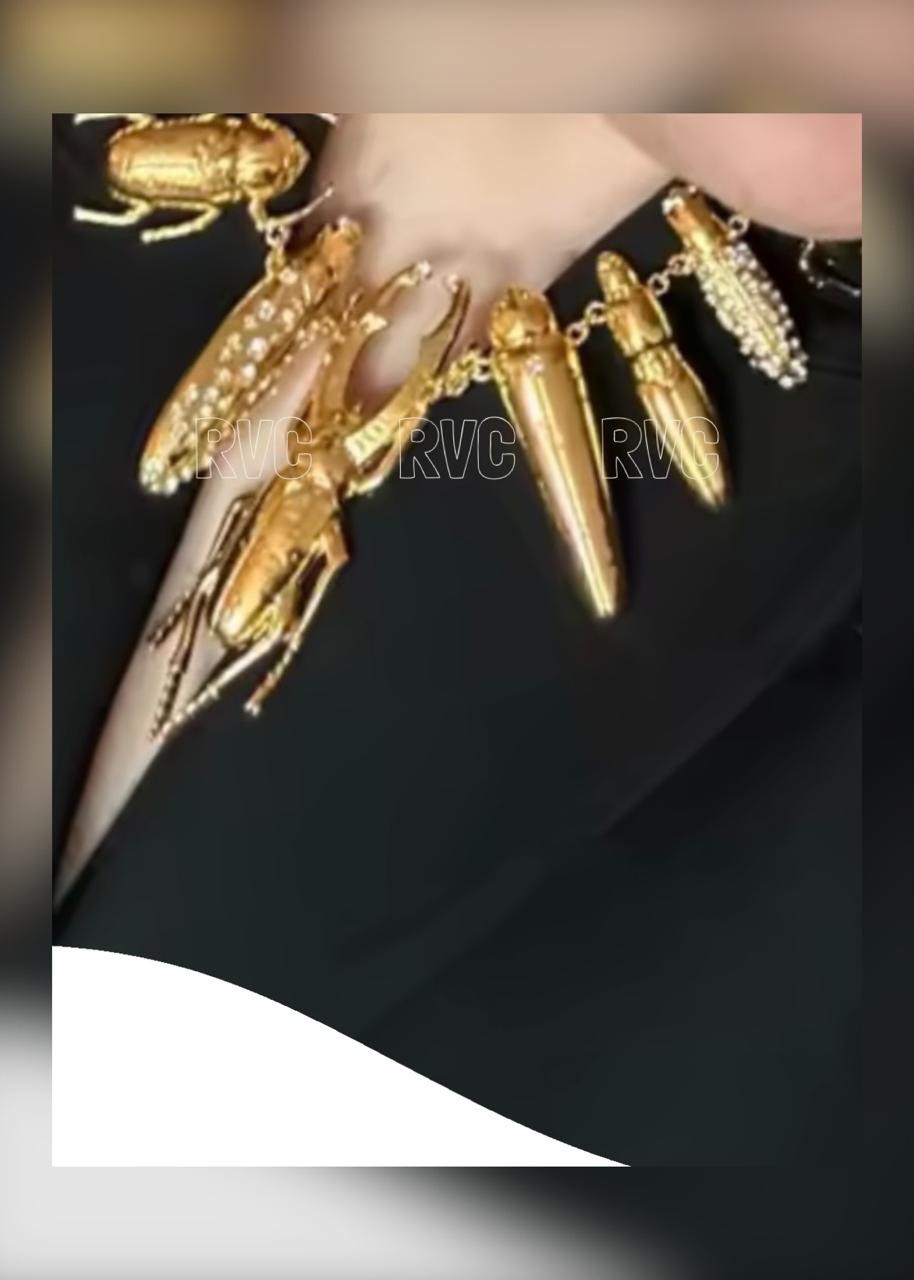 Gold Plated Beetle Pendant Necklace Surrealist Statement Chunky Insect Art Piece