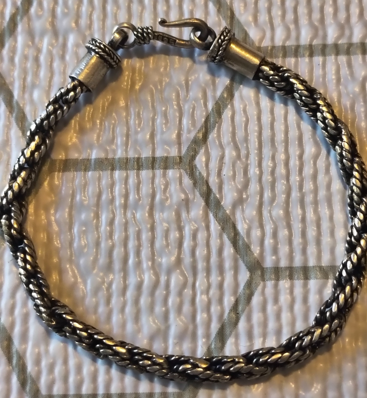 925 Sterling Silver Foxtail Link Chain Bracelet 7″