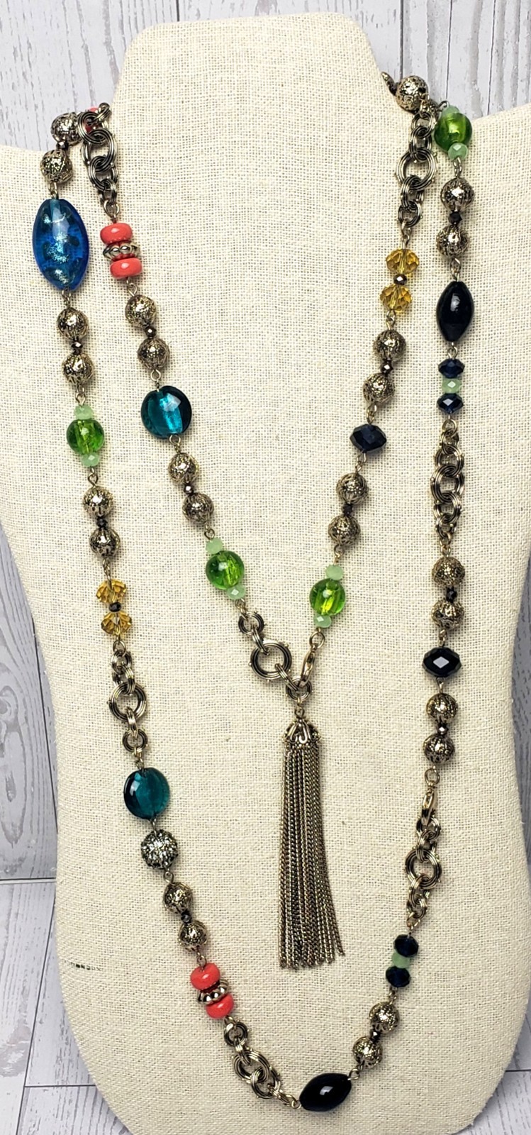 Cabi Necklace Flapper Length Detachable 2 Part Convertible Glass Beads FREE SHIP