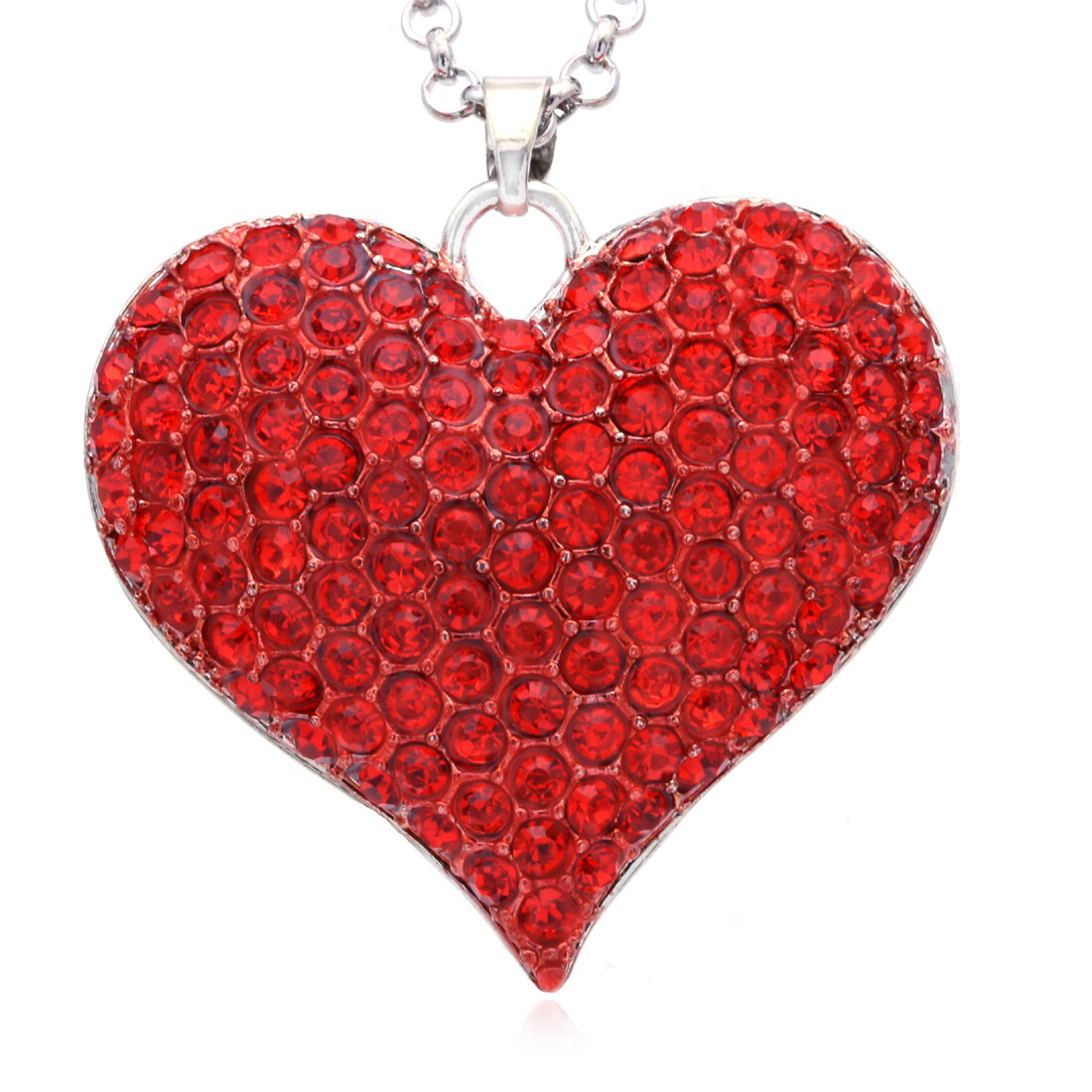 Necklace Valentine’s Day Ruby Red Love Heart Pendant BFF Best Friend Forever vd2