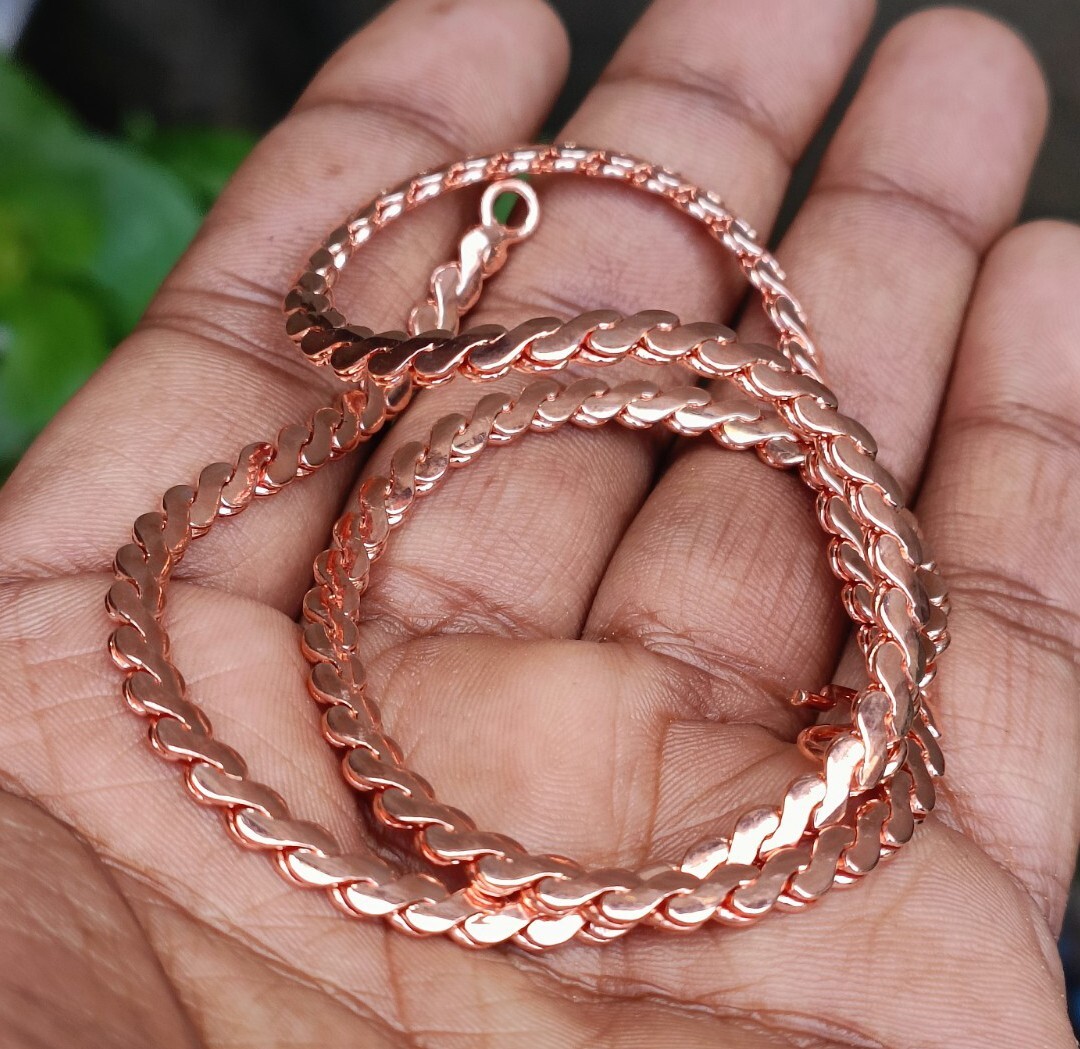 100% Pure Copper Chain necklace, Pure Copper Wheat chain, copper jewelery