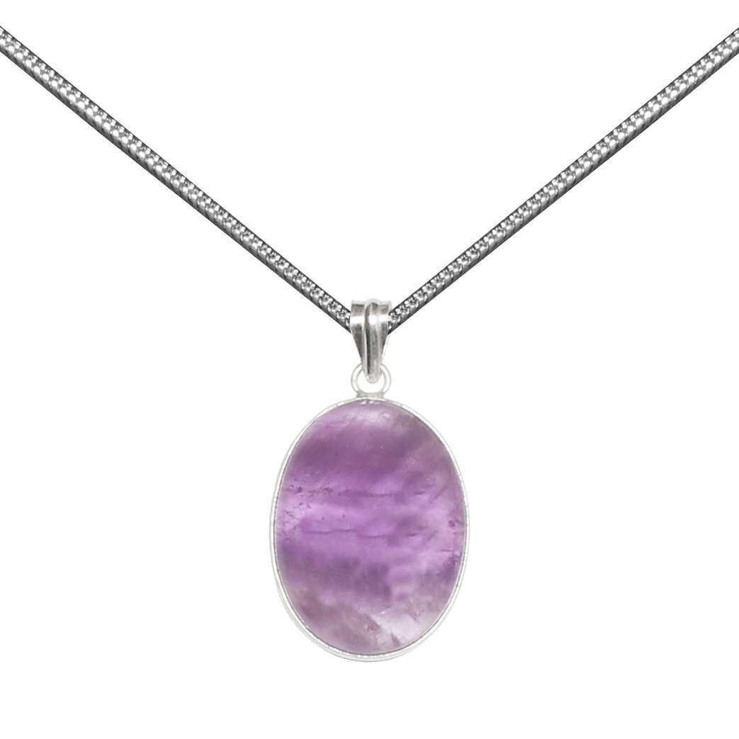 Sale Amethyst Gemstone 925 Silver Plated 1 PC Bezel Handmade Pendant With Chain