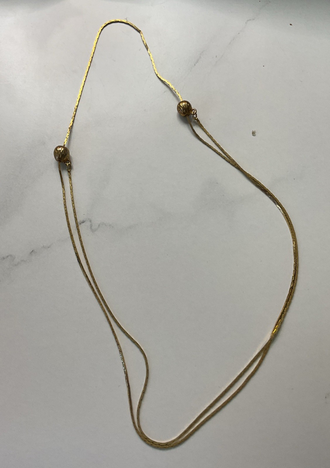 2 strand Gold beaded necklace 22-24″