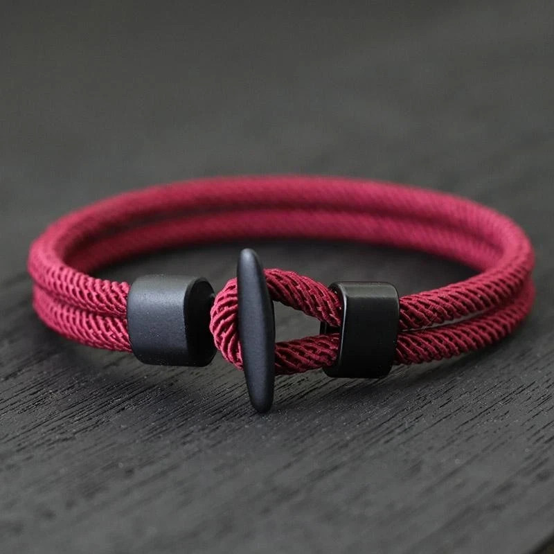 NEW Men’s Rope Bracelet Viking Punk Hiphop Outdoor Camping Jewelry