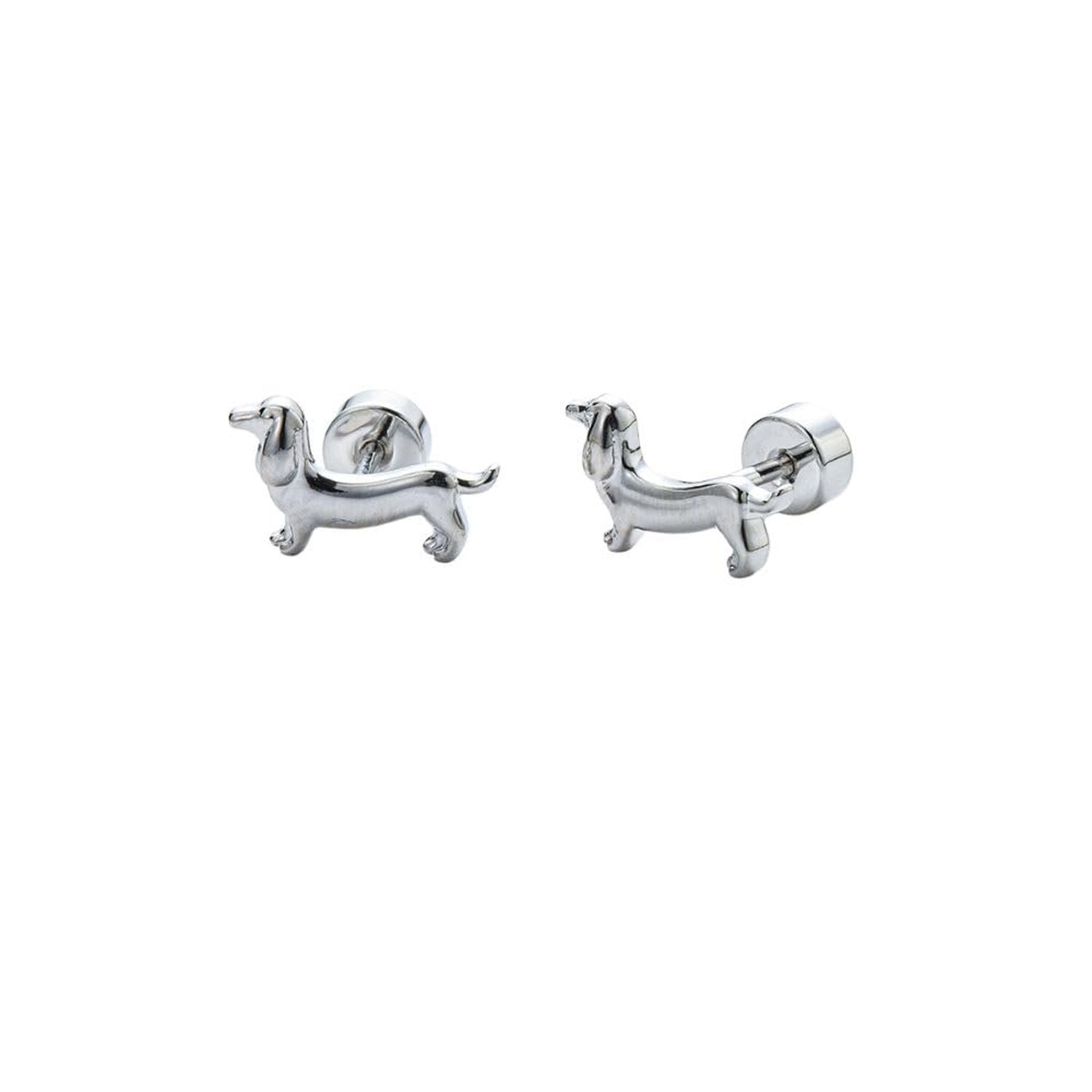 Cute Dachshund Dog Cartilage Helix Stud Earrings for Women Men Stainless Stee…