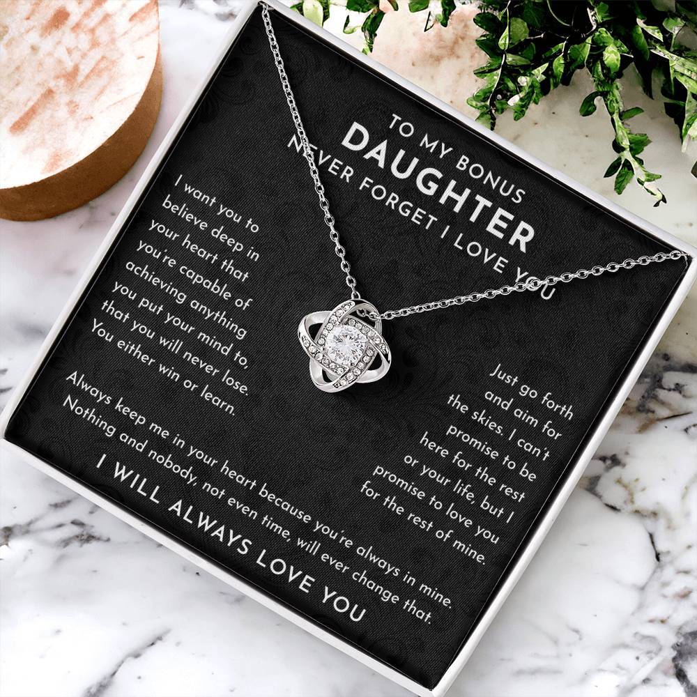To My Bonus Daughter Gift, Bonus Daughter Necklace, Bonus Daughter Jewelry Gifts