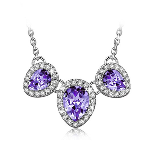 J.NINA “Happy Iris” Women Jewelry Gift Made with Swarovski Crystals, Bib Pendant
