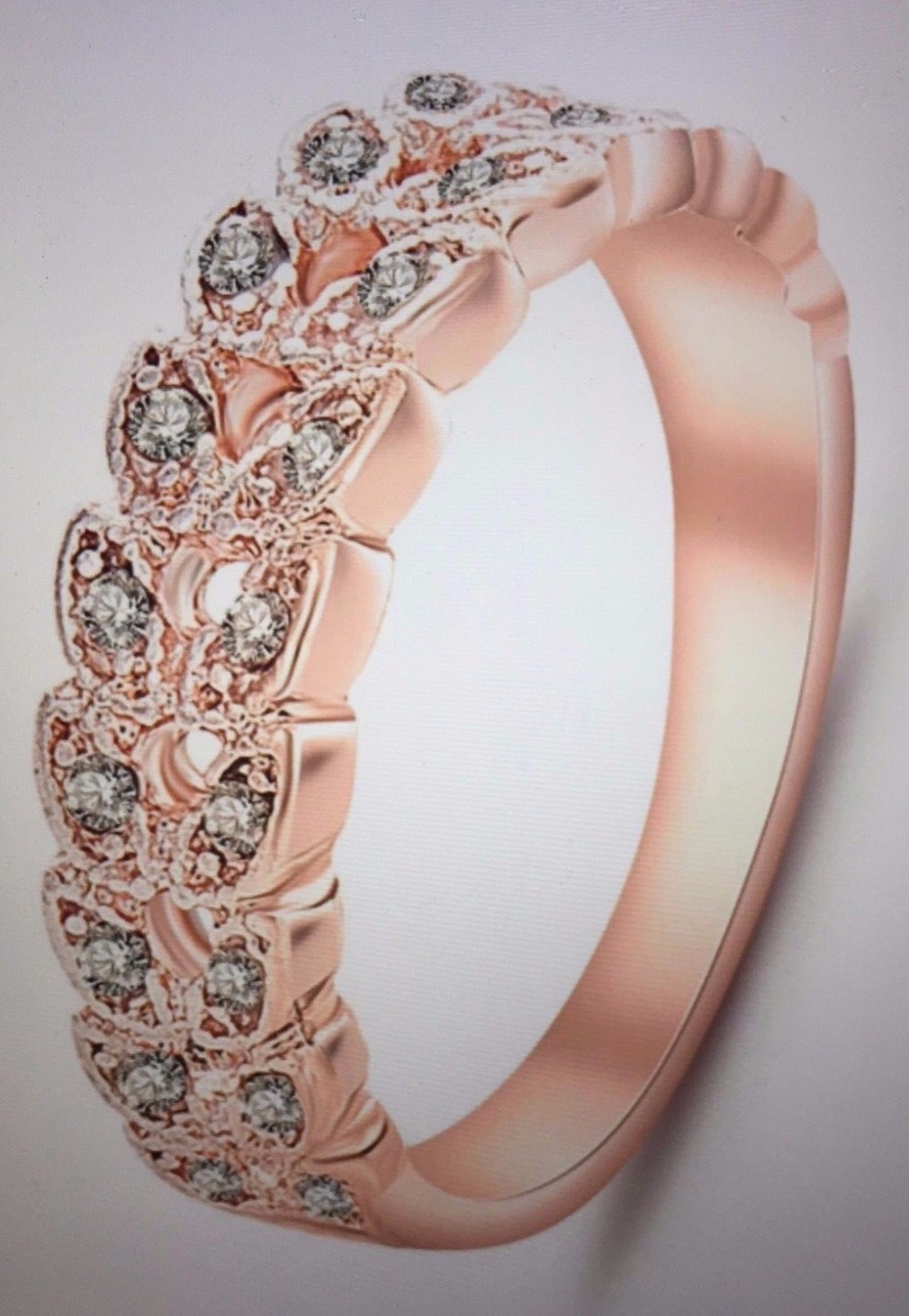 Gold Concise Classical CZ Crystal Ring Rose Gold Color Women’s Size 8