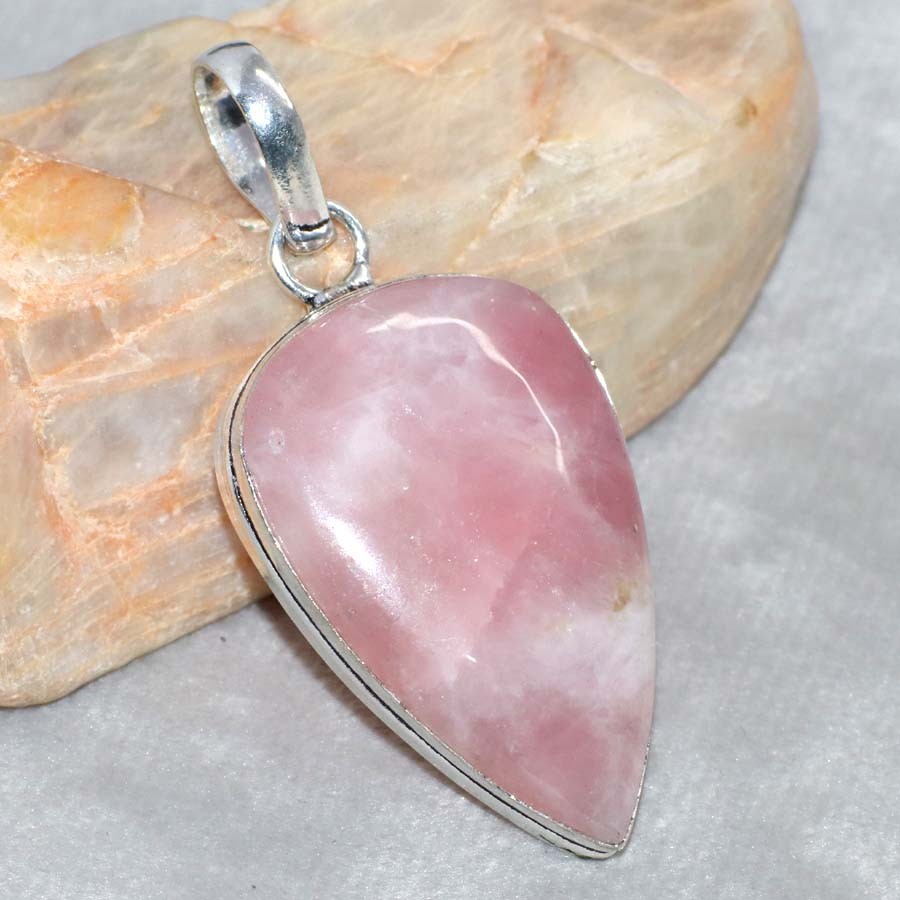 925 Silver Plated Kunzite Pendant 2″ Premium Jewellery Fresh Stock Deal GW