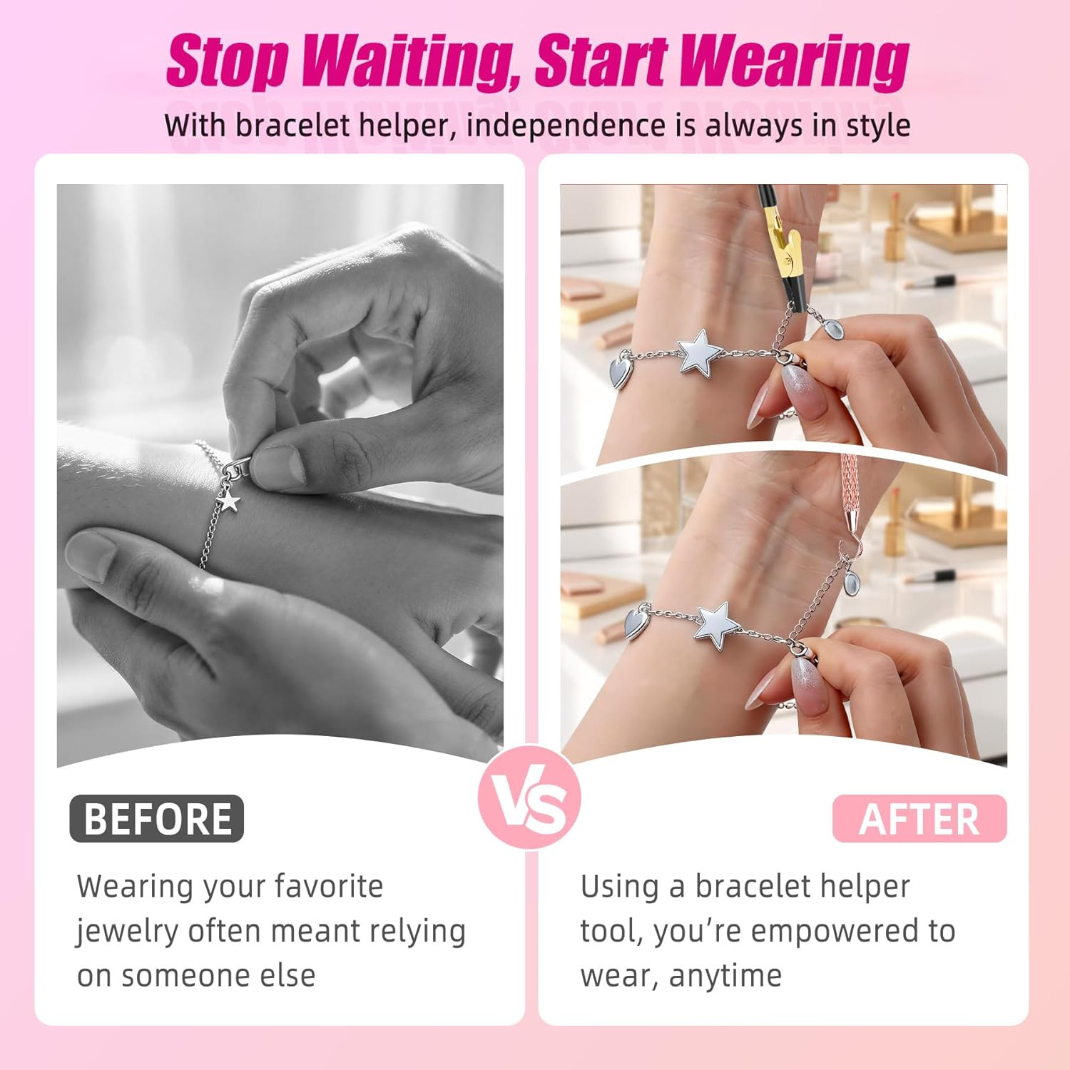 2 Pcs Bracelet Helper Tool, Portable Bracelet Assistance Tool Easy to Put