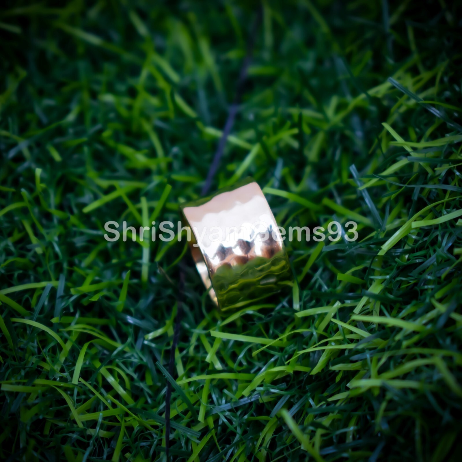 Hammered Dainty Texture Solid Brass Wide Band Handmade Jewelry Ring Unisex Rings