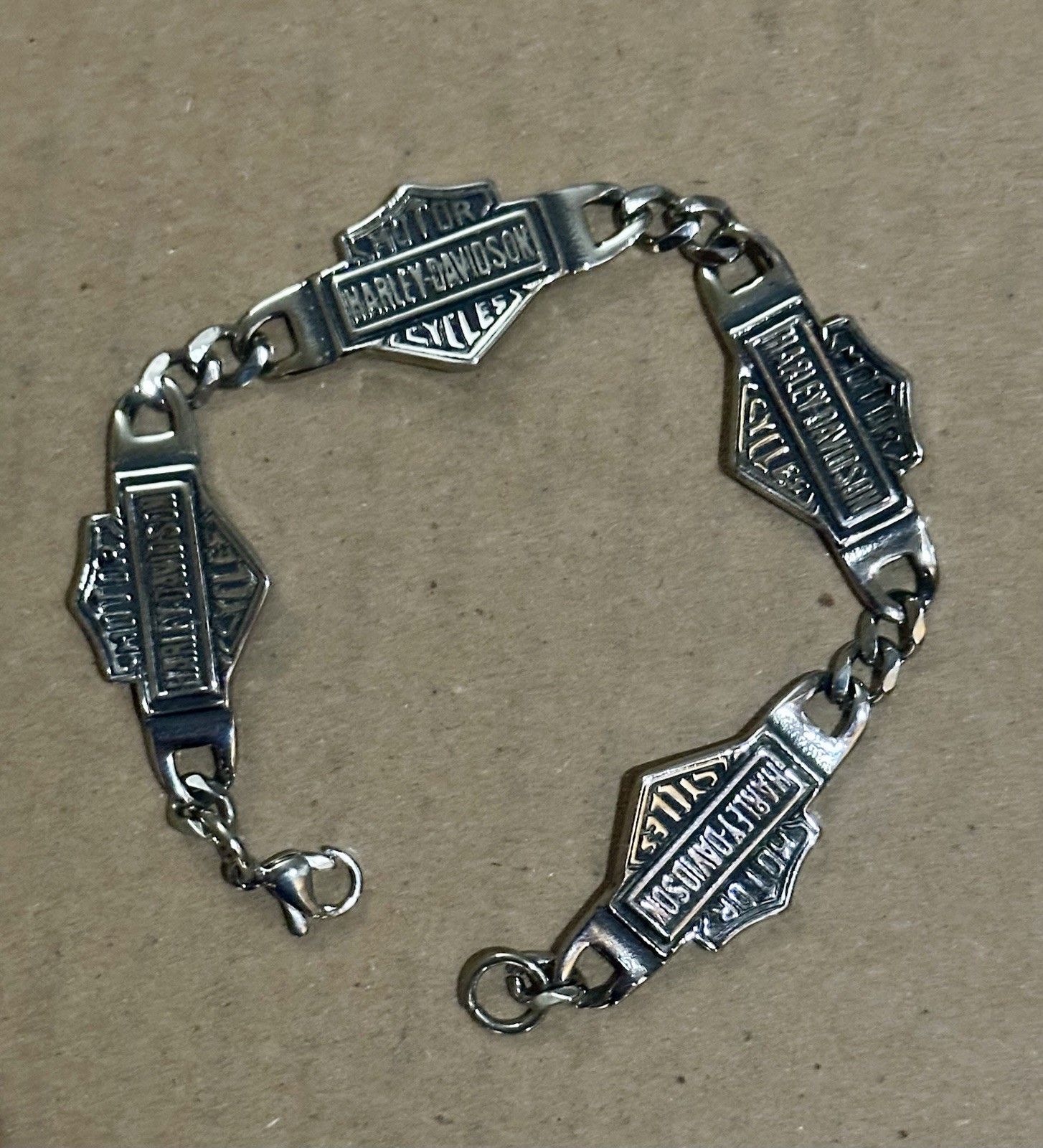 Stainless Bracelet Harley Bar And Shield Davidson Unisex Sportster Glide 9’’
