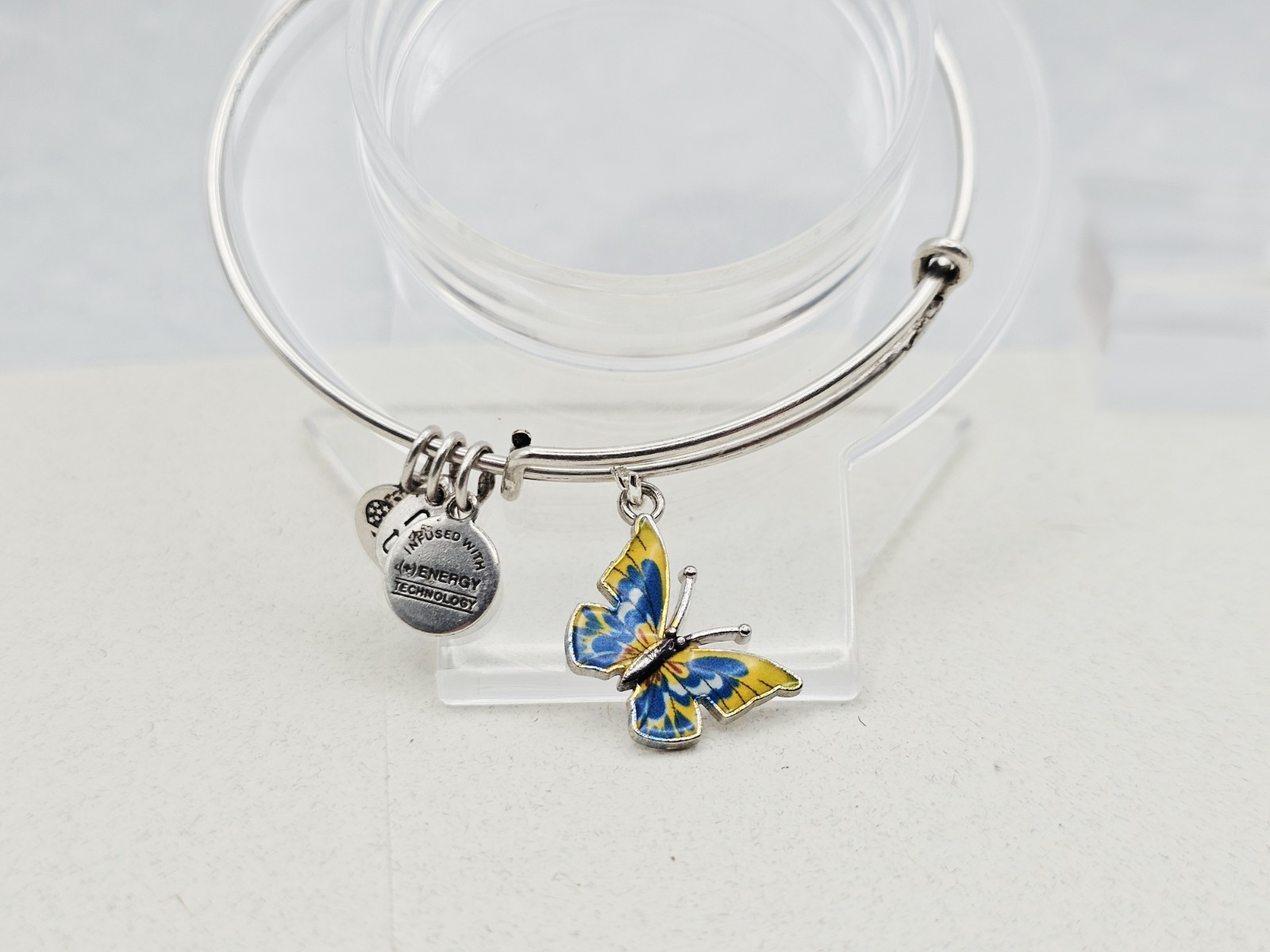 Alex Ani Silver Bracelet With Yellow Butterfly 🦋 🦋 Generic Metal Charm ✨️