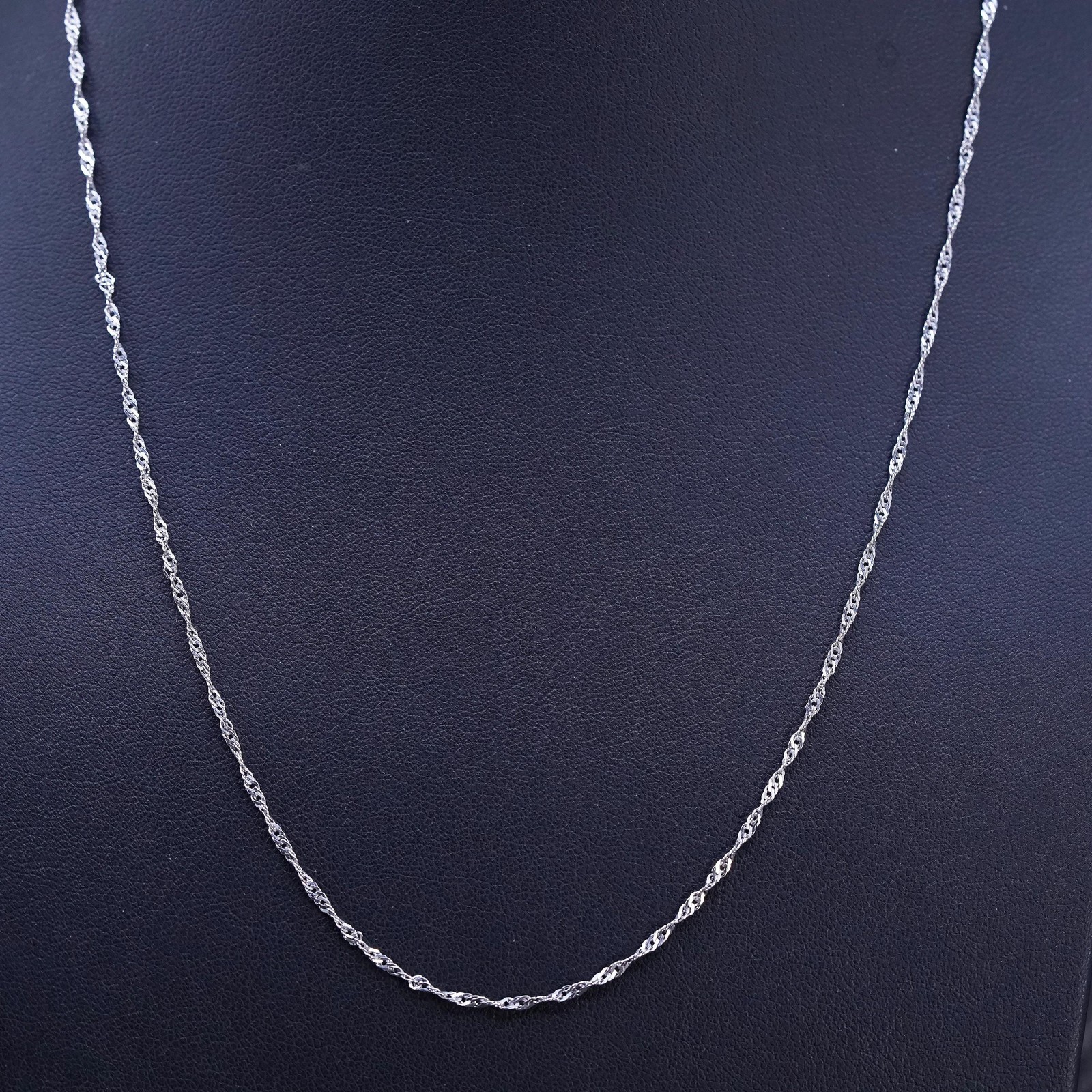 20” 1.8mm, vintage LIRM sterling silver 925 twisted curb chain necklace
